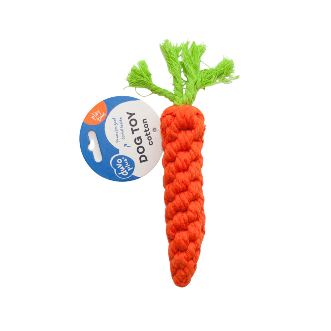 Duvo Knotted Carrot Dog Toy