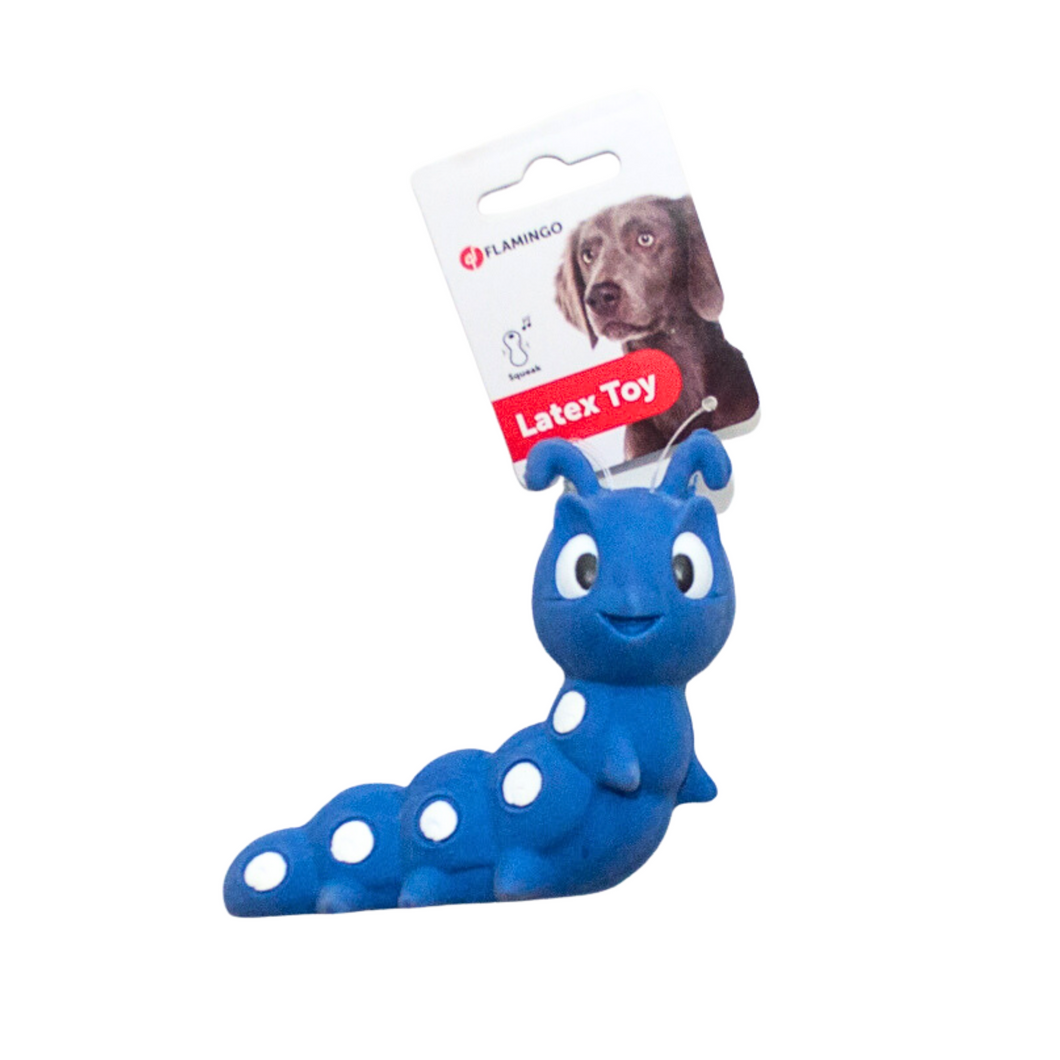 Flamingo Dog Latex Toy Caterpillar 15 cm Blue