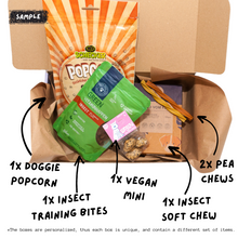 Load image into Gallery viewer, Snack box for dogs - Green (Veggie/Vegan/Insect)
